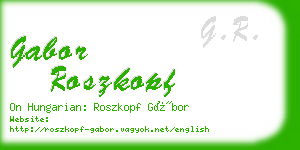 gabor roszkopf business card